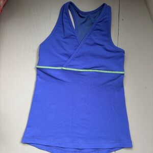 Classic Lululemon Deep V Support Tank 6 blue purple yoga spin lift climb